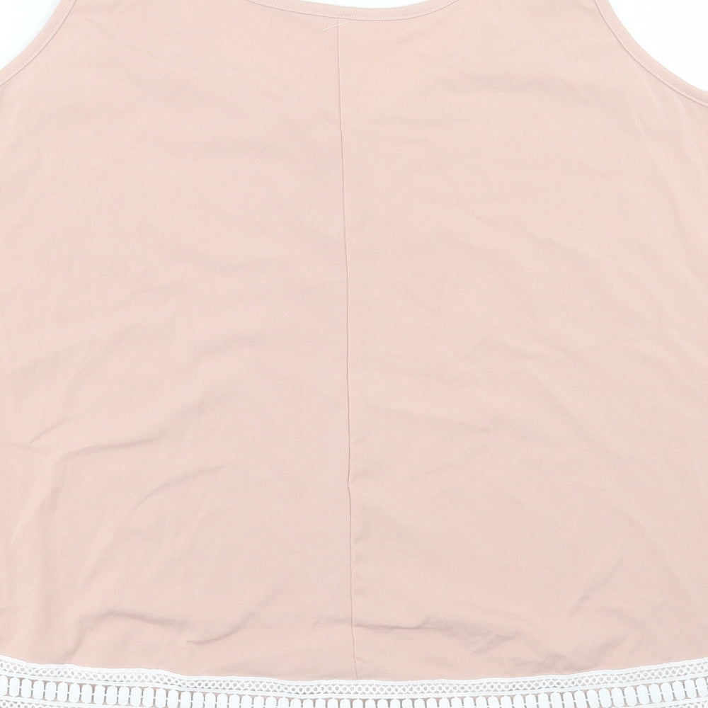 SheIn Womens Pink Polyester Basic Tank Size 3XL V-Neck