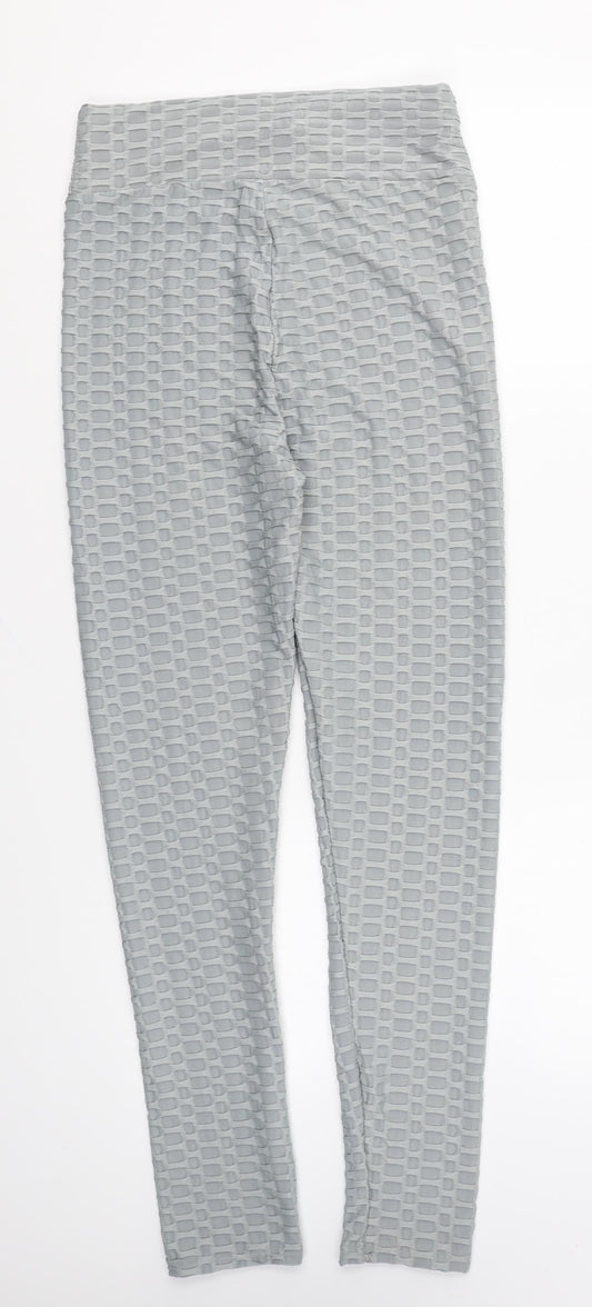 Preworn Womens Grey Polyamide Compression Leggings Size S L25 in Regular Pullover