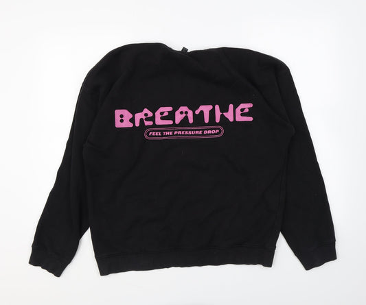 H&M Womens Black Cotton Pullover Sweatshirt Size M Pullover