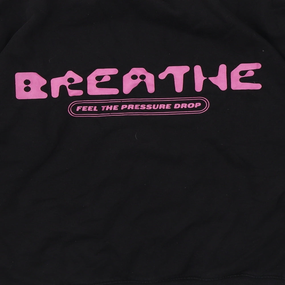 H&M Womens Black Cotton Pullover Sweatshirt Size M Pullover