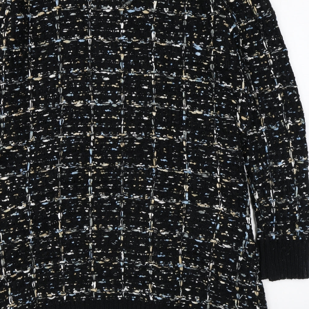 Blu Pepper Womens Multicoloured V-Neck Acrylic Cardigan Jumper Size M