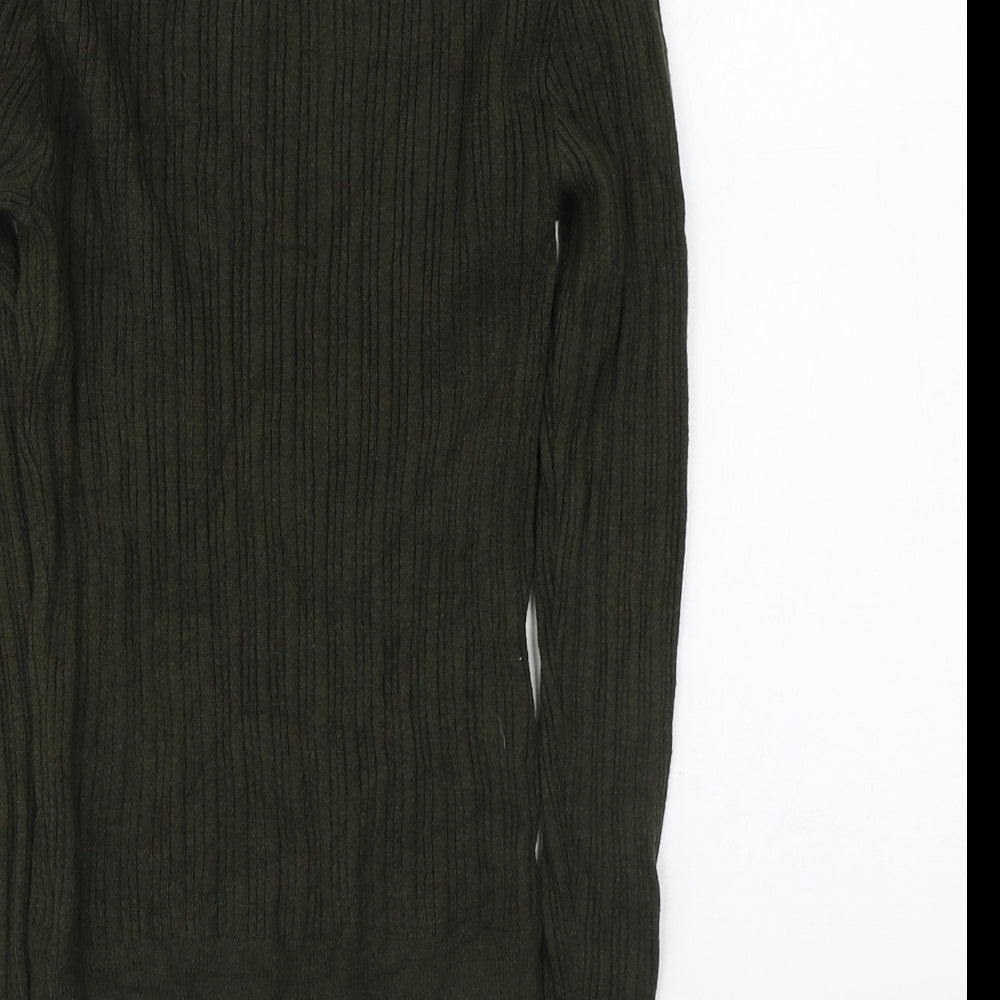 Primark Womens Green Round Neck Acrylic Pullover Jumper Size S
