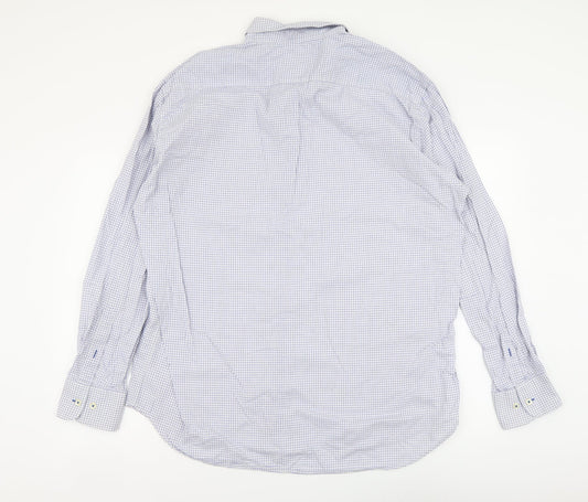Baileys Mens Blue Check Cotton Button-Up Size XL Collared Button