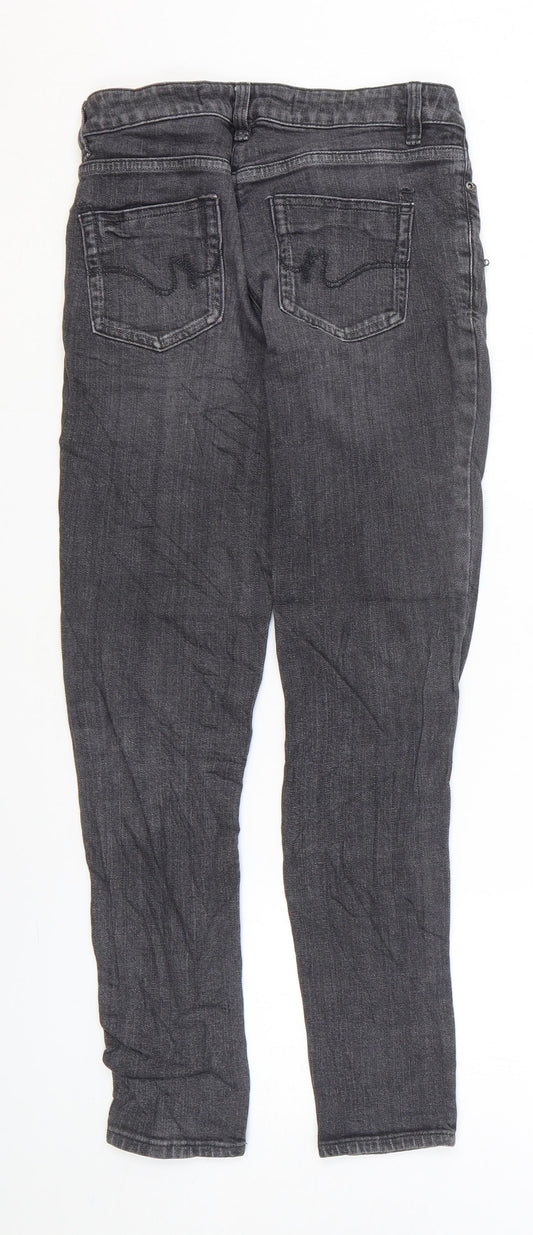 NEXT Womens Grey Cotton Skinny Jeans Size 6 L26 in Regular Zip