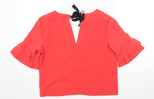 Womens UK Size 10 Topshop Pink Basic Blouse