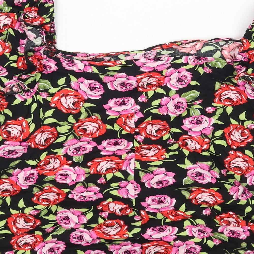 Womens UK Size 12 Dorothy Perkins Multicoloured Cropped Blouse
