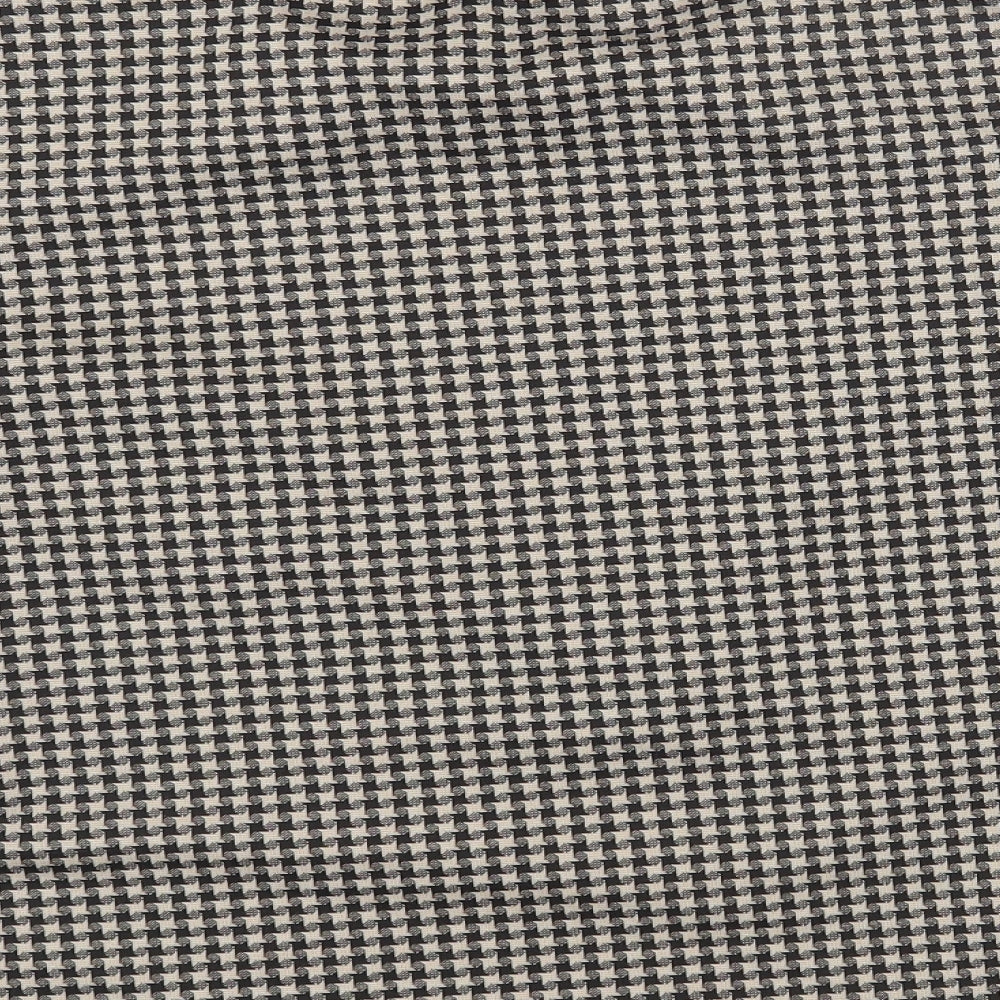 Primark Womens Beige Geometric Polyester Basic T-Shirt Size 8 Round Neck