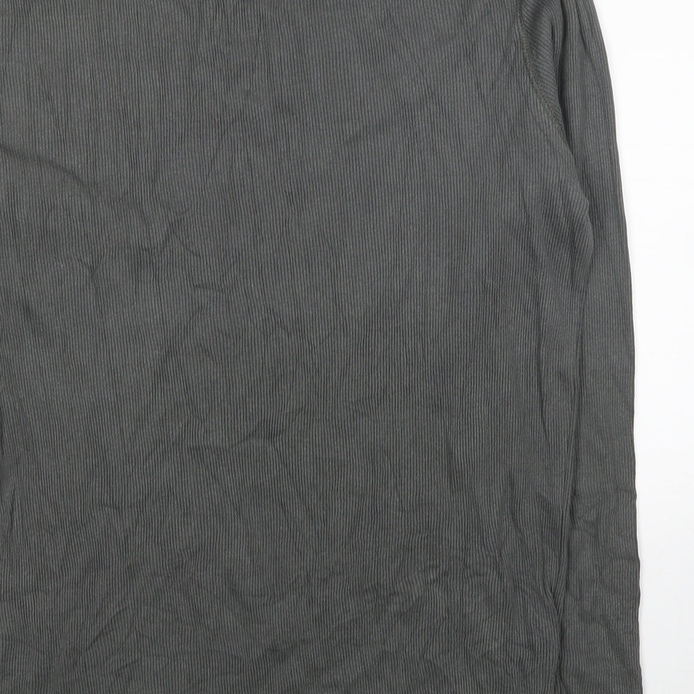 Burton Mens Grey V-Neck Cotton Pullover Jumper Size L