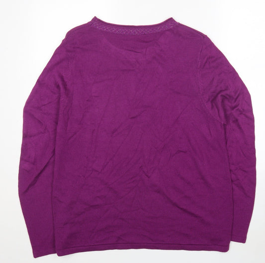 Womens UK Size 2XL Preworn Purple Pullover Jumper