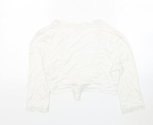 Womens UK Size 12 Etam White Cropped T-Shirt