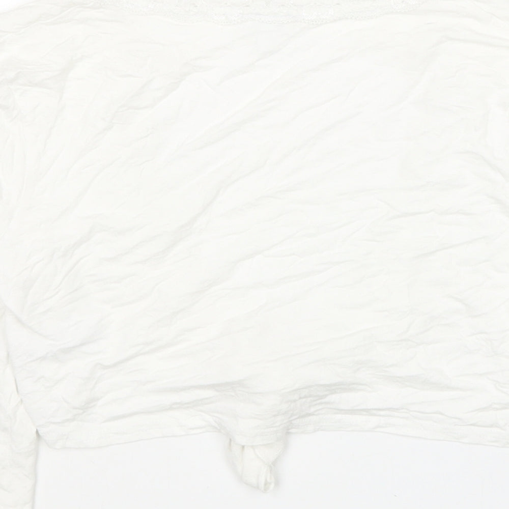 Womens UK Size 12 Etam White Cropped T-Shirt