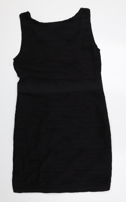 H&M Womens Black Polyester A-Line Size L Scoop Neck Pullover