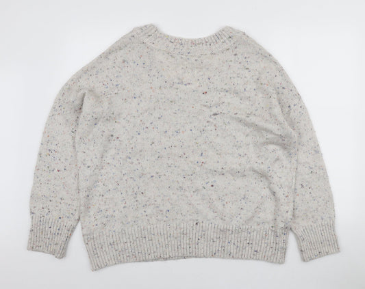 NEXT Womens Ivory Scoop Neck Acrylic Pullover Jumper Size 18