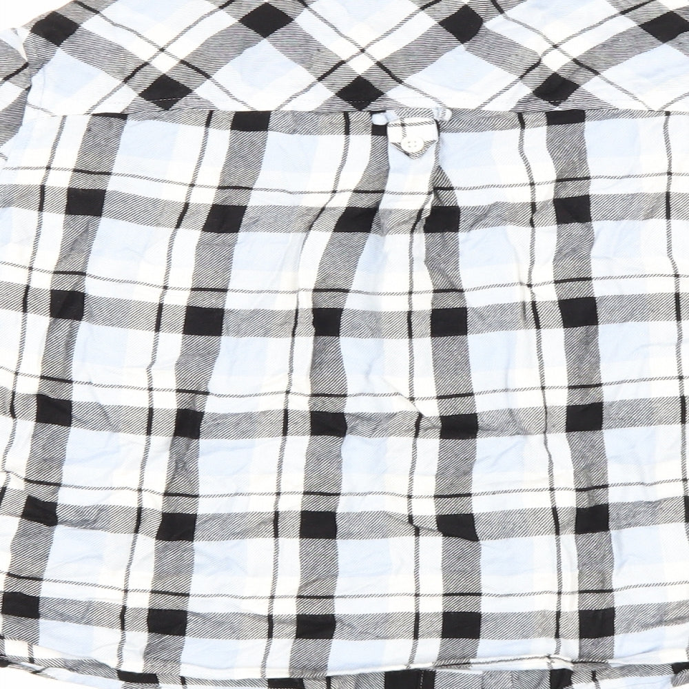 Womens UK Size 14 Marks and Spencer Blue Cropped Button-Up