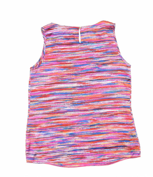 Paraphrase Womens Multicoloured Geometric Polyester Basic Tank Size S Scoop Neck