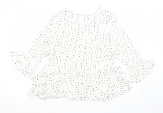 Womens UK Size 12 Preworn White Basic Blouse
