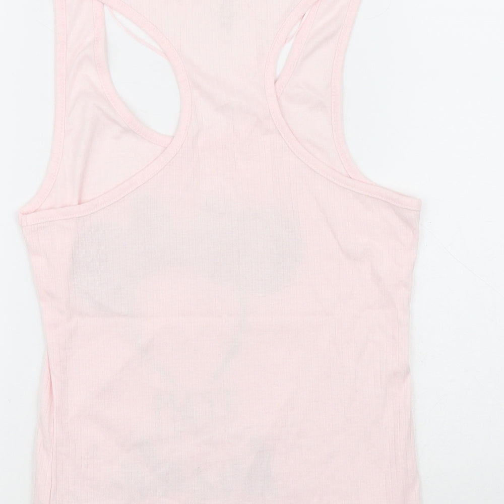 Disney Girls Pink Polyester Basic Tank Size 10-11 Years Scoop Neck Pullover - Team bride