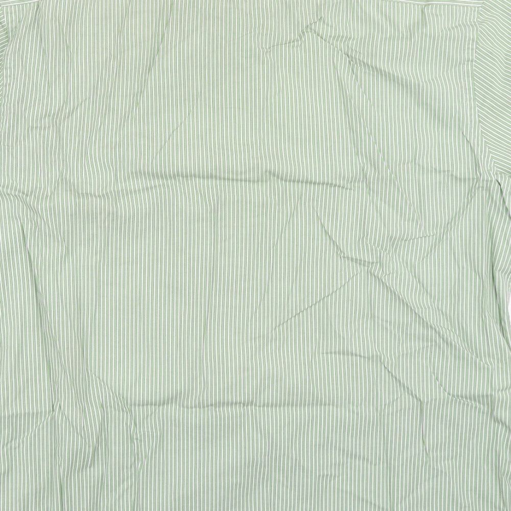 Mens UK Size L Jager Green Button-Up Short Sleeve Casual Shirt
