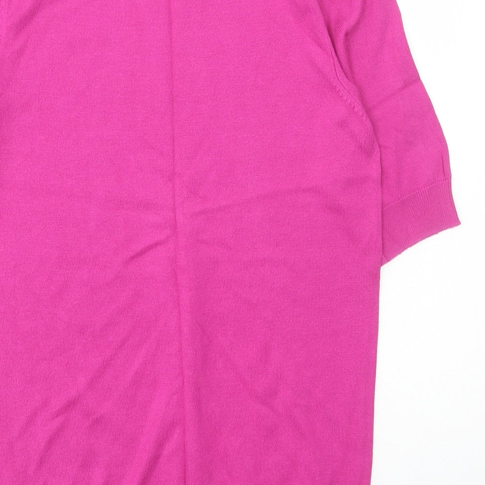 BHS Womens Purple Mock Neck Viscose Vest Jumper Size 10