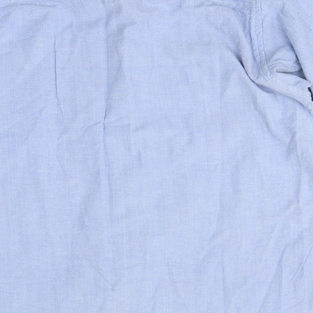 Mens UK Size M Conrad Blue Button-Up Long Sleeve Casual Shirt