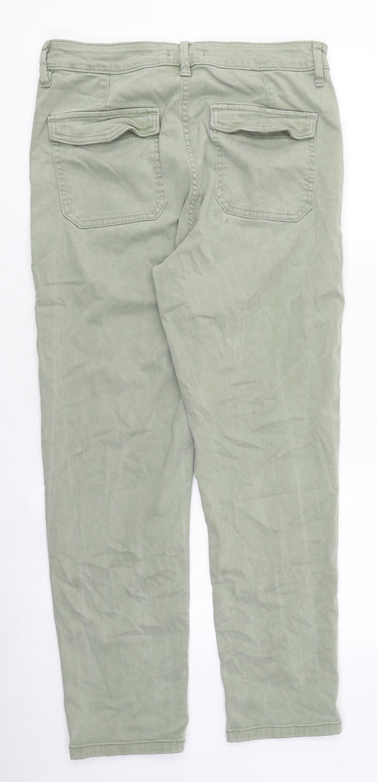 F&F Womens Green Cotton Skinny Jeans Size 12 L24 in Regular Zip