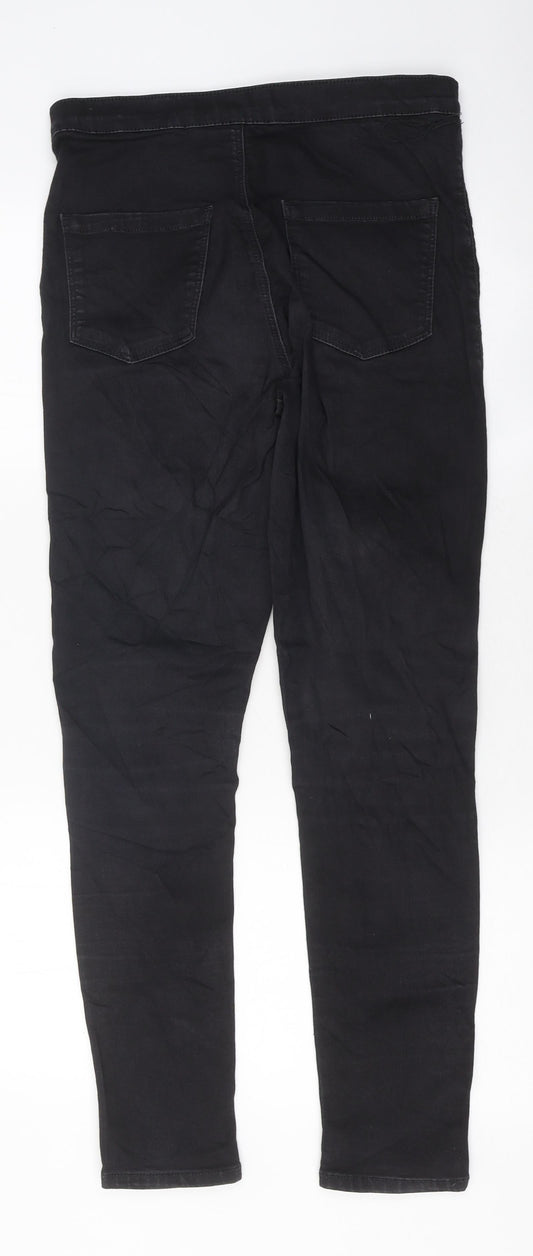 Topshop Womens Black 100% Cotton Skinny Jeans Size 32 L25 in Regular Zip