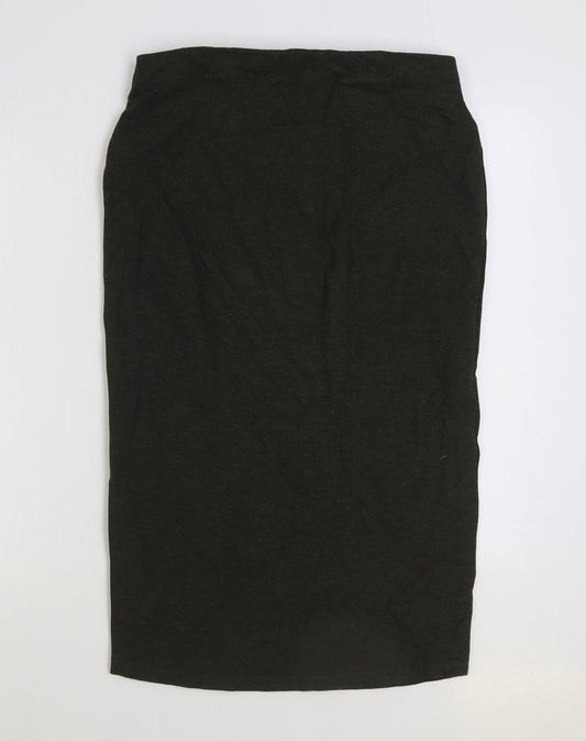 Marks and Spencer Womens Green Cotton Straight & Pencil Skirt Size 12