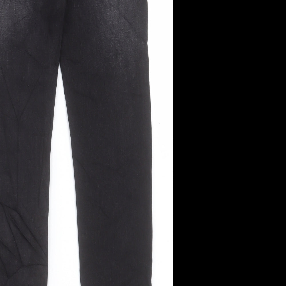 Marks and Spencer Mens Black Cotton Skinny Jeans Size 30 in L31 in Regular Button