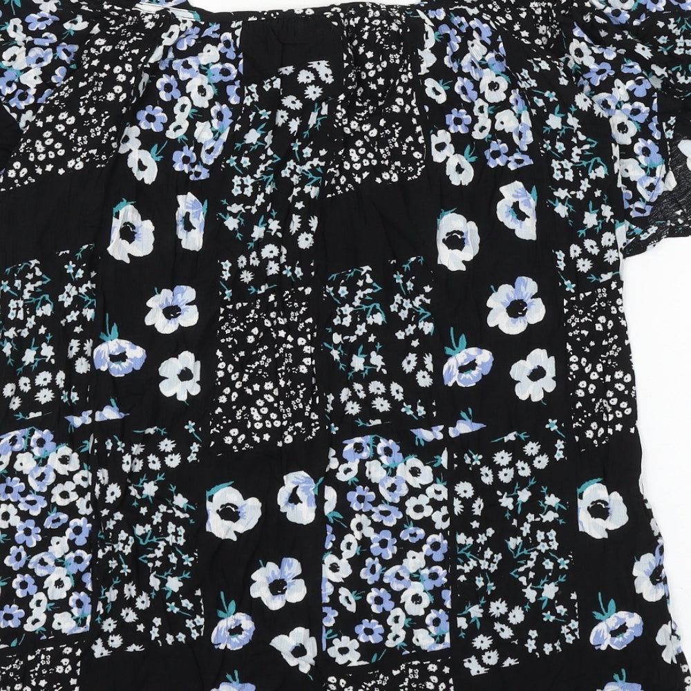 Womens UK Size 10 Dorothy Perkins Black Basic Blouse