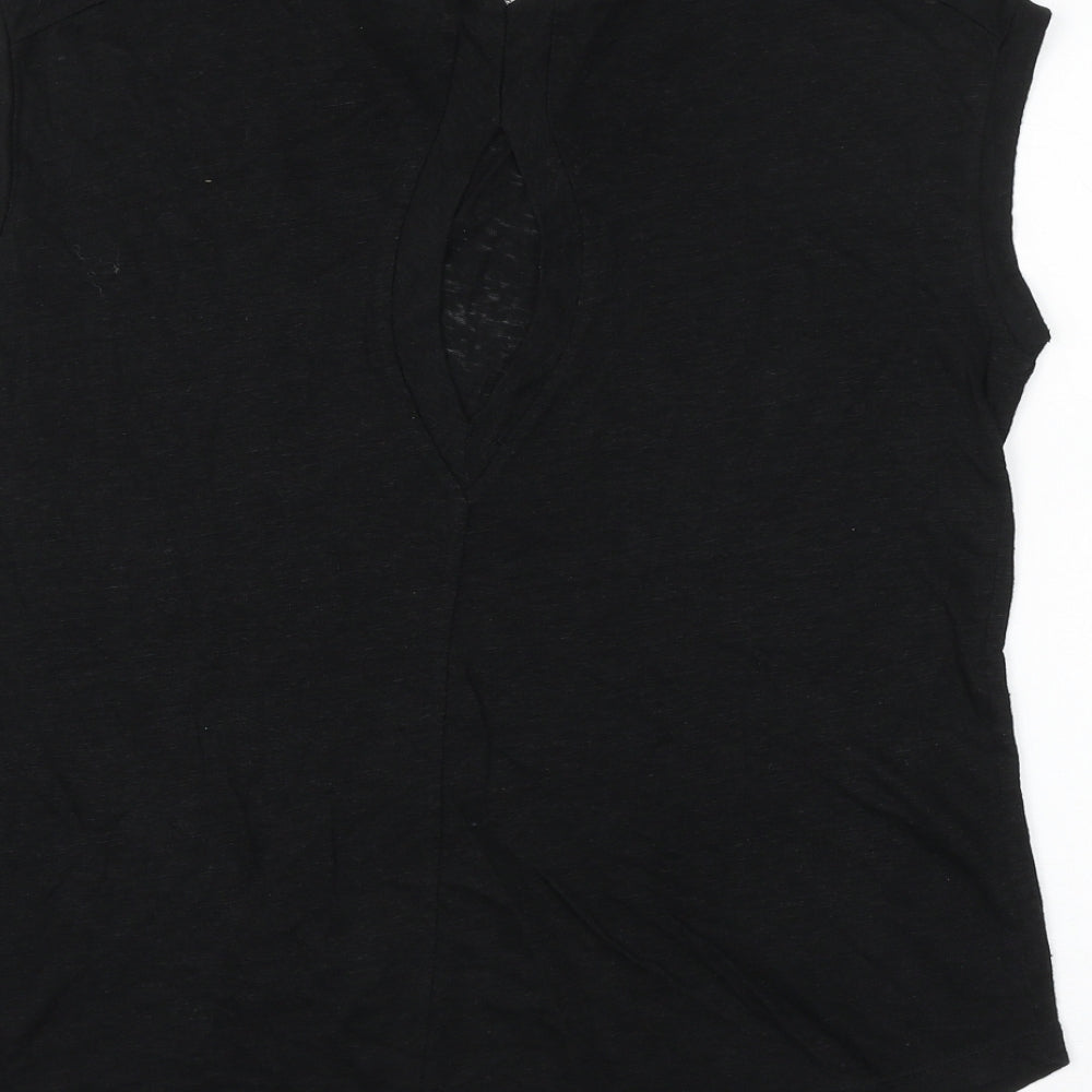 Womens UK Size M Zara Black Basic Blouse