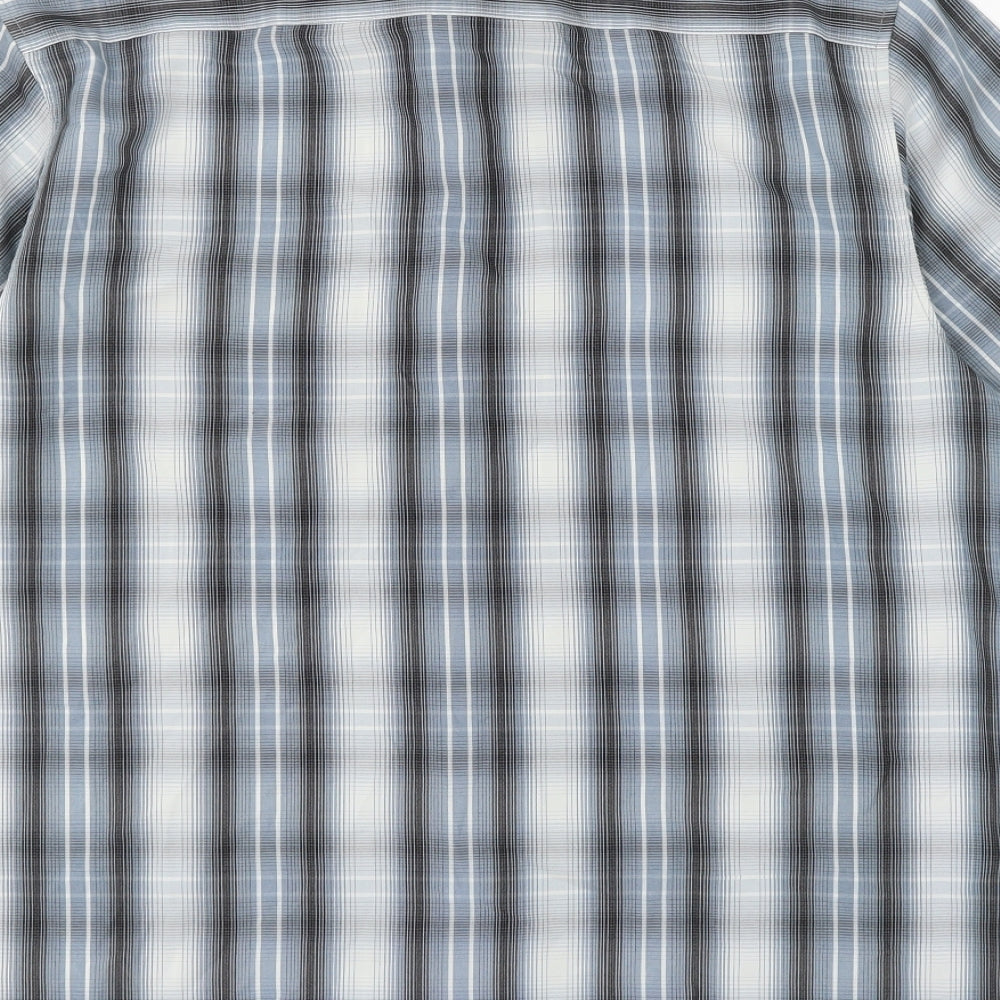 Mens UK Size M BHS Blue Button-Up Short Sleeve Casual Shirt