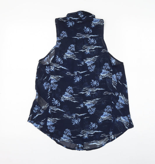 Womens UK Size S Hollister Blue Basic Button-Up