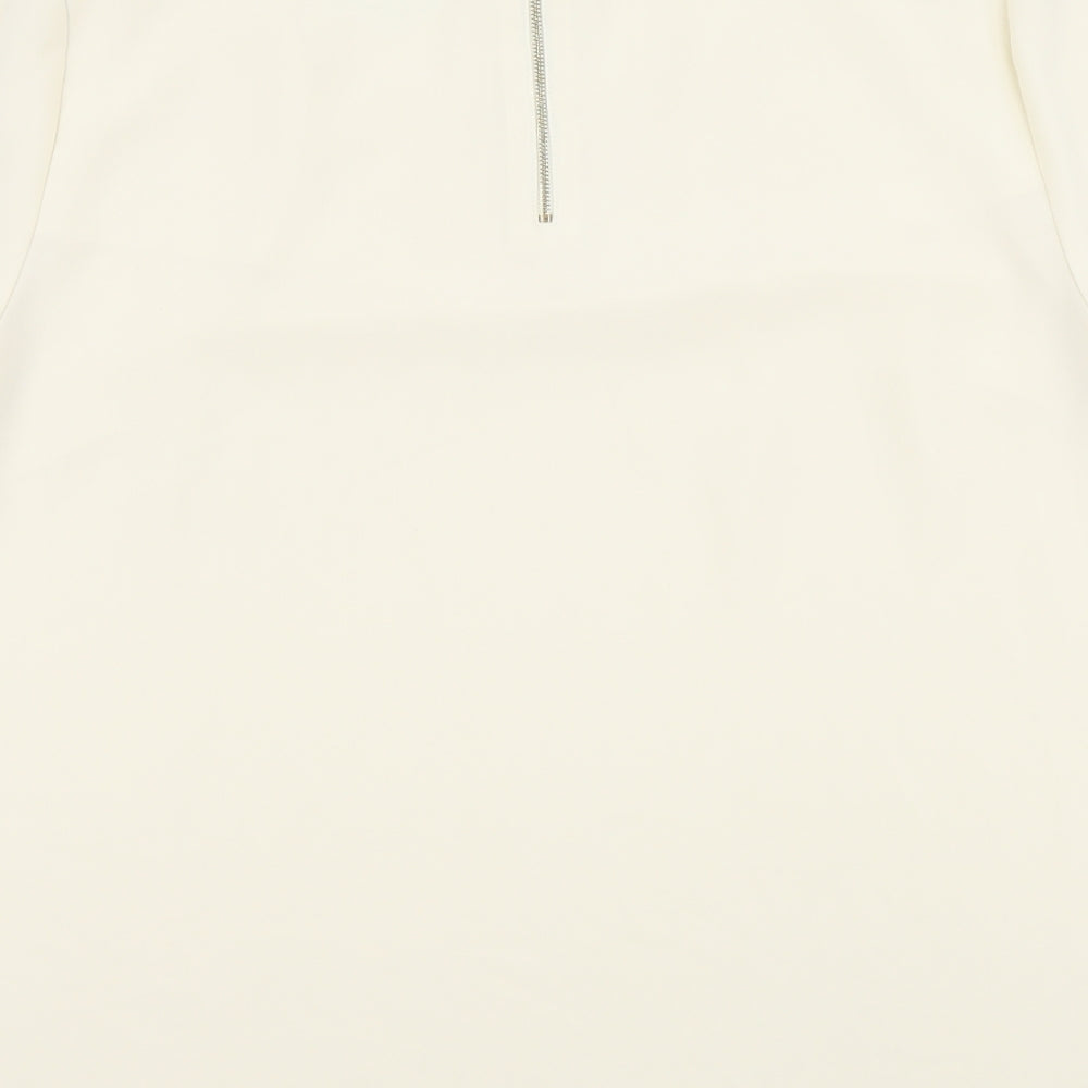 Incorporatewear Womens Ivory Polyester Basic Blouse Size 14 Round Neck