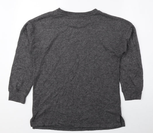 Primark Womens Grey Round Neck Polyester Pullover Jumper Size S