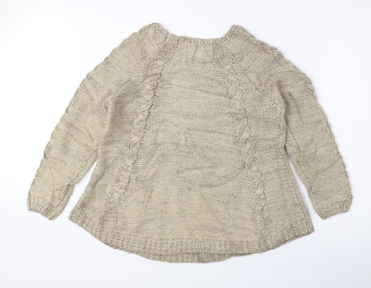 Womens UK Size 12 Papaya Beige Pullover Jumper