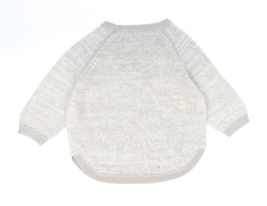 Autograph Womens Grey Round Neck Polyester Pullover Jumper Size 14