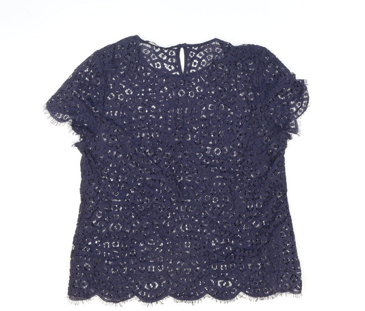 Womens UK Size 12 Marks and Spencer Blue Basic Blouse