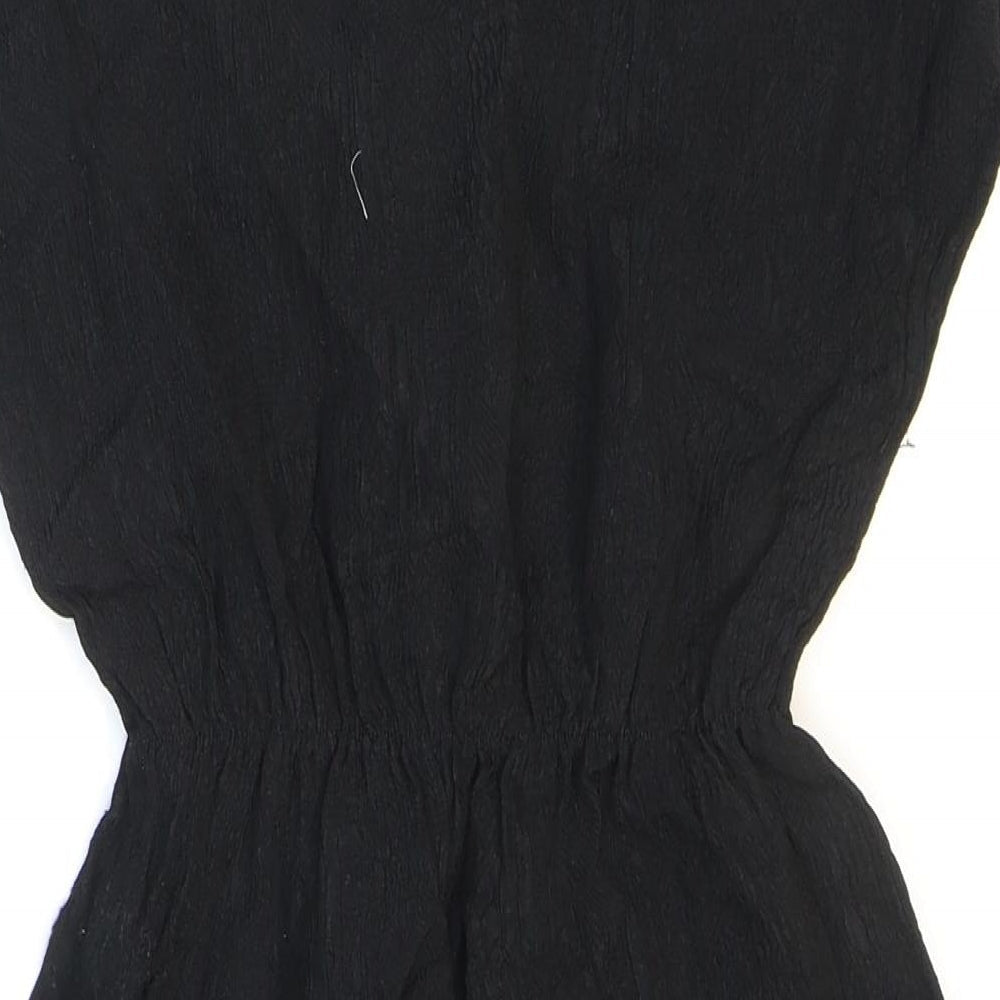Johann Womens Black Polyester Skater Dress Size M Round Neck Pullover - Lace. Metallic.