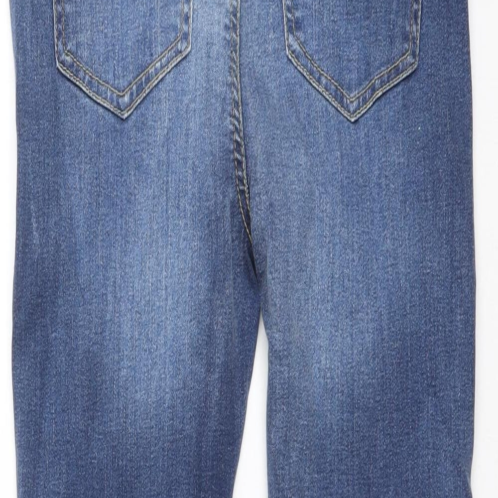 Boohoo Womens Blue Cotton Mom Jeans Size 8 L25.5 in Regular Zip