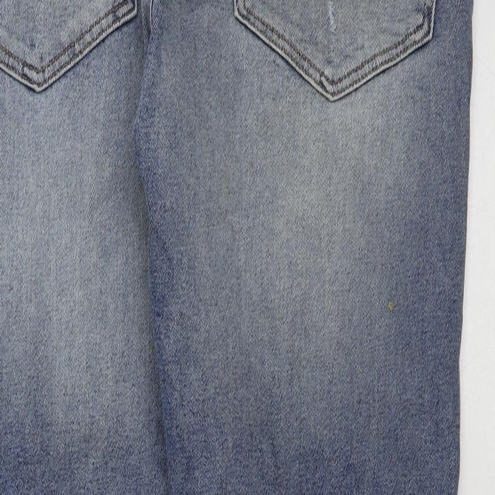 &denim Mens Blue Cotton Straight Jeans Size 36 in L29 in Regular Button