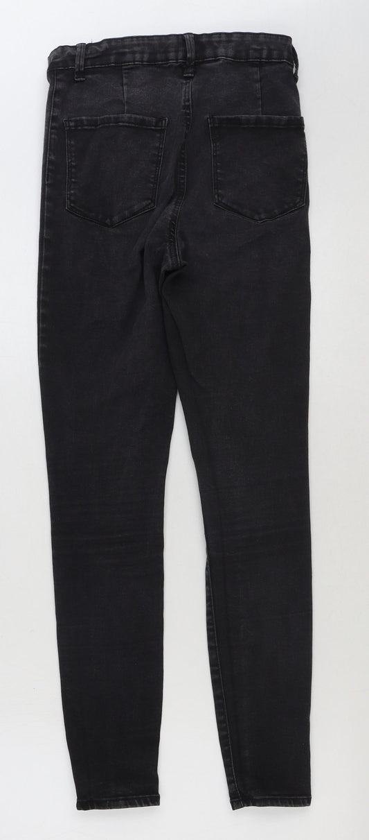 Denim & Co. Womens Black Cotton Skinny Jeans Size 12 L29 in Regular Button