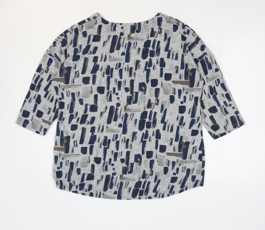 Womens UK Size 12 Viz A Viz Grey Basic Blouse
