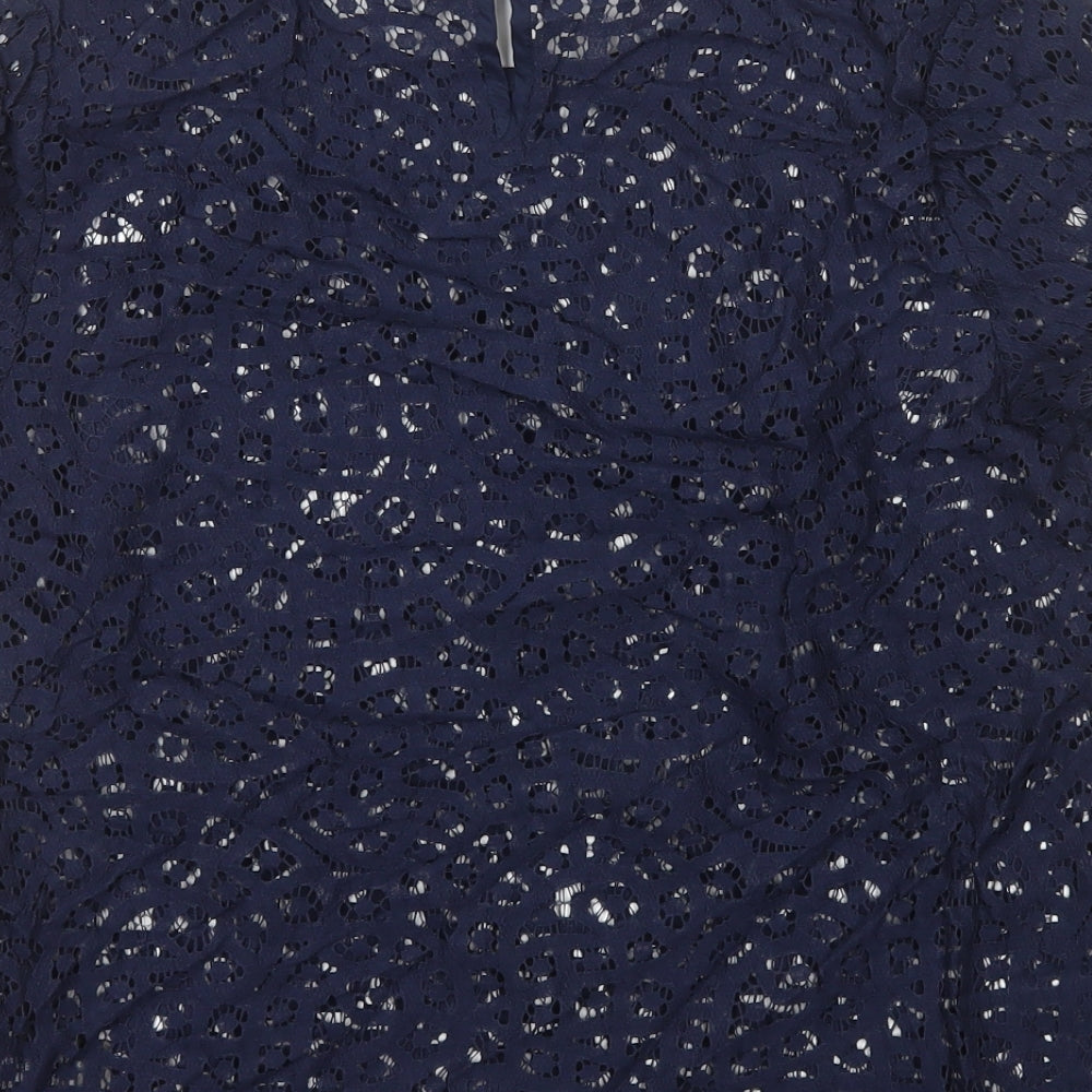 Autograph Womens Blue Polyamide Basic T-Shirt Size 12 Round Neck