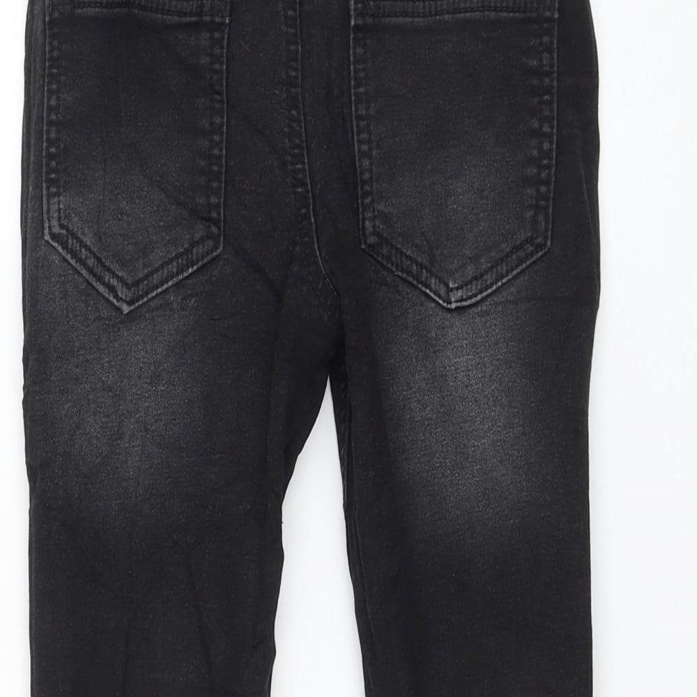 NEXT Boys Black Cotton Skinny Jeans Size 6 Years Regular Drawstring
