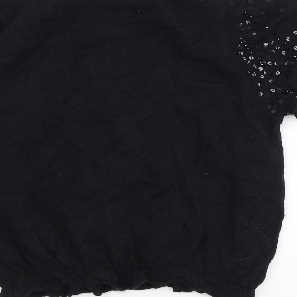 Womens UK Size 8 Miss Selfridge Black Cardigan Jumper