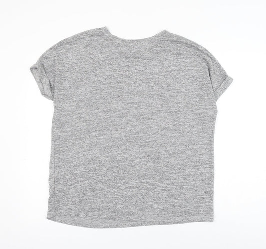 TU Womens Grey Round Neck Polyester Pullover Jumper Size 14