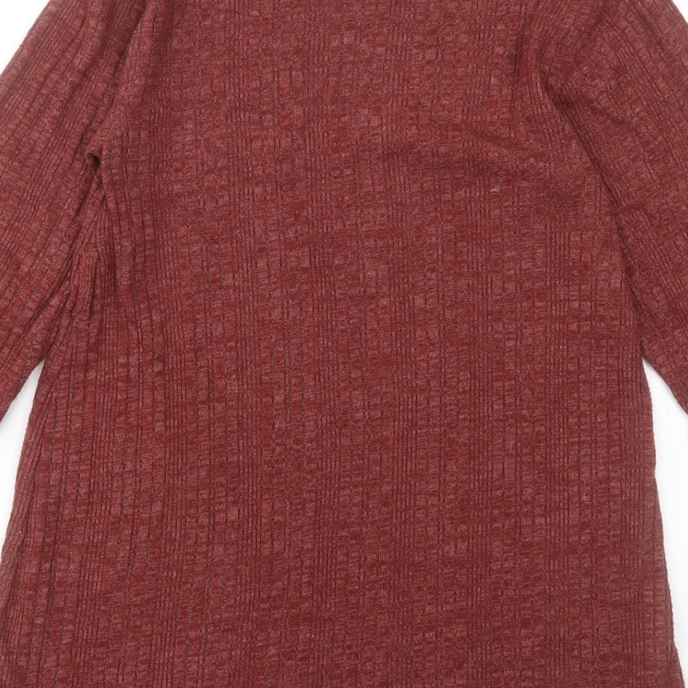Womens UK Size 10 Topshop Brown Tunic Jumper