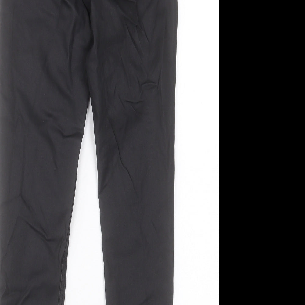 New Look Womens Black Viscose Skinny Jeans Size 10 L25 in Regular Button - Leather Look