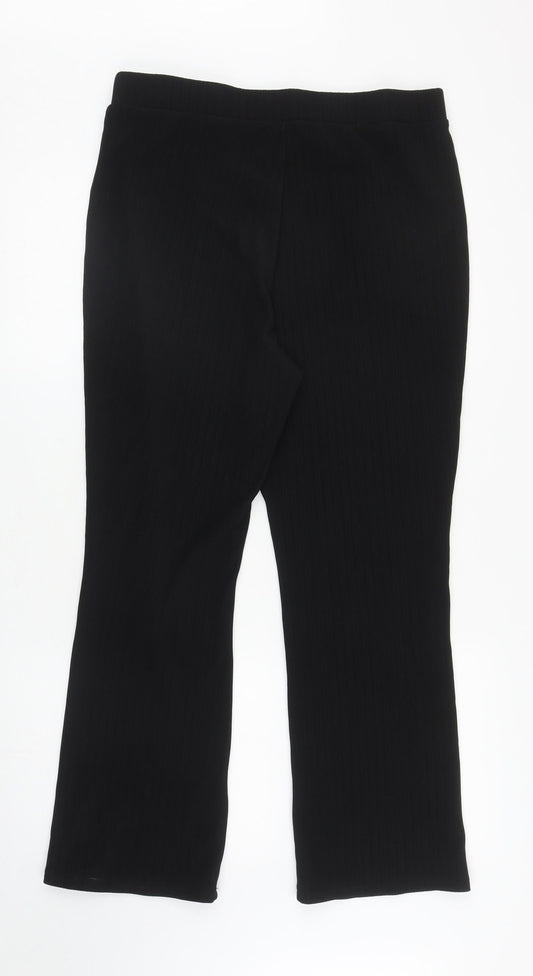 Womens UK Size 16 Papaya Regular Fit Black Trousers