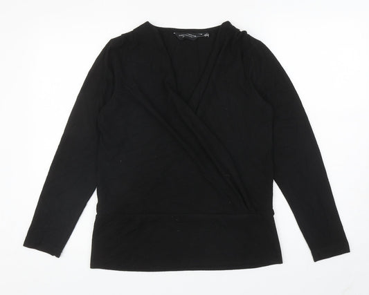 Womens UK Size 10 Dorothy Perkins Black Wrap Jumper